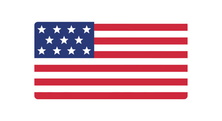 American Flag with Stars and Stripes National Symbol.