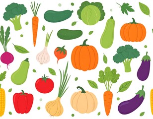Colorful vegetable pattern