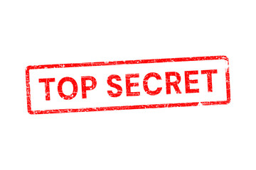 Top secret stamp red glow iconic symbol of confidentiality and classified information isolated on transparent background