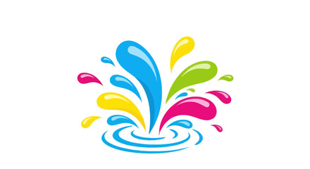 Colorful Water Splash with Ripples Abstract Design.