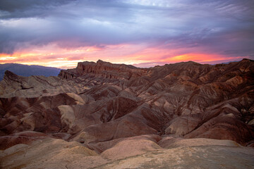Sunset at Zabriskie Point, Death Valley National Park, California