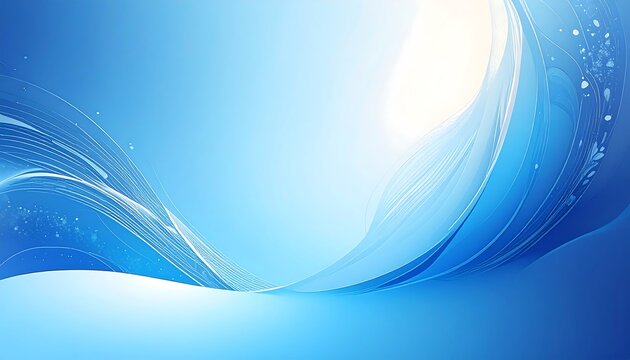 Abstract blue waves and light - Powered by Adobe