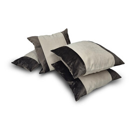 Set of decorative pillows on a white background