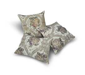 Set of decorative pillows on a white background