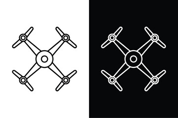 Drone flat icon vector on White Background Vector Art Illustration on white background.