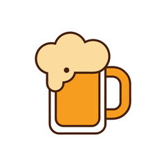 A vibrant cartoon vector of a cold pint of beer with foam in a mug, perfect for a pub or bar sign