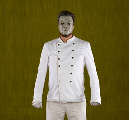 chef in a monster mask