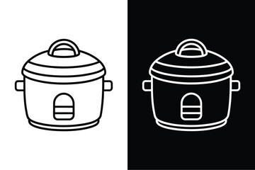 Pressure cooker flat icon vector on White Background Vector Art Illustration on white background.