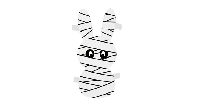 Cartoon Mummy Rabbit Halloween Decor.