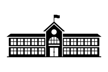 School building education architecture silhouette
