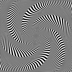 Abstract Op Art Black and White Design.