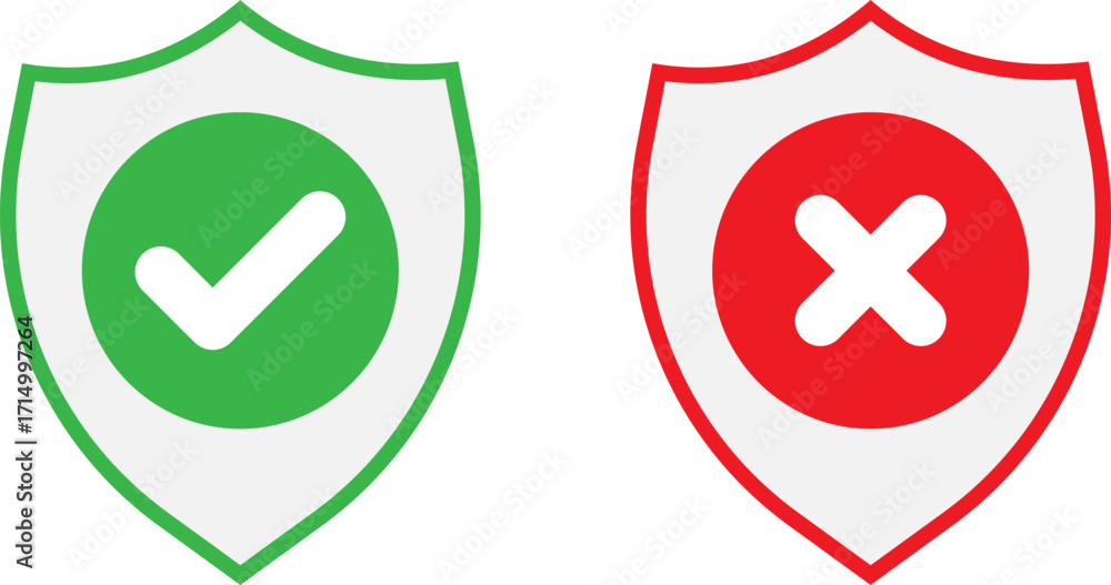 Poster shield icons showing approved and rejected status