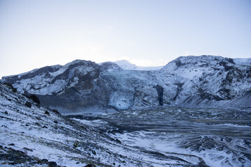snow covered mountains