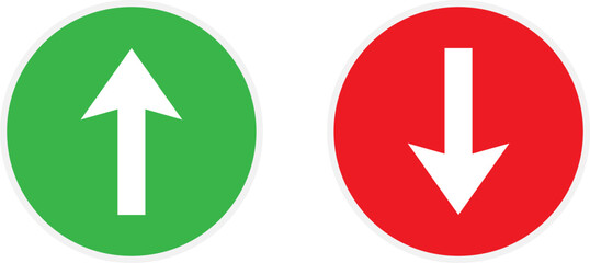 Green up arrow and red down arrow symbols © mohammad