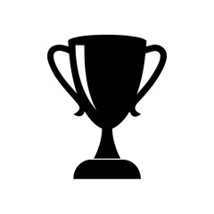 Trophy Black Silhouette Vector Icon on White Background
