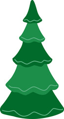 Christmas Tree Vector Illustration.
Simple Green Pine Tree Holiday Decoration Design isolated.
Transparent background.

