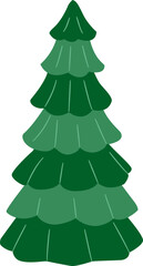 Christmas Tree Vector Illustration.
Simple Green Pine Tree Holiday Decoration Design isolated.
Transparent background.
