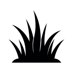 Grass Black Silhouette Vector Icon on White Background