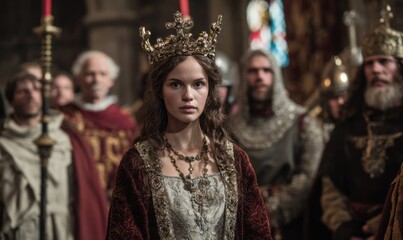 Fototapeta premium Regal young woman in medieval court