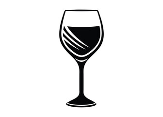 wine glass silhouette vector art icon