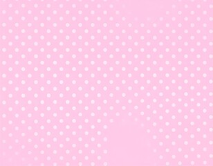 A delightful backdrop features a soft pink hue, dotted with numerous white circles, creating a charming and playful pattern.