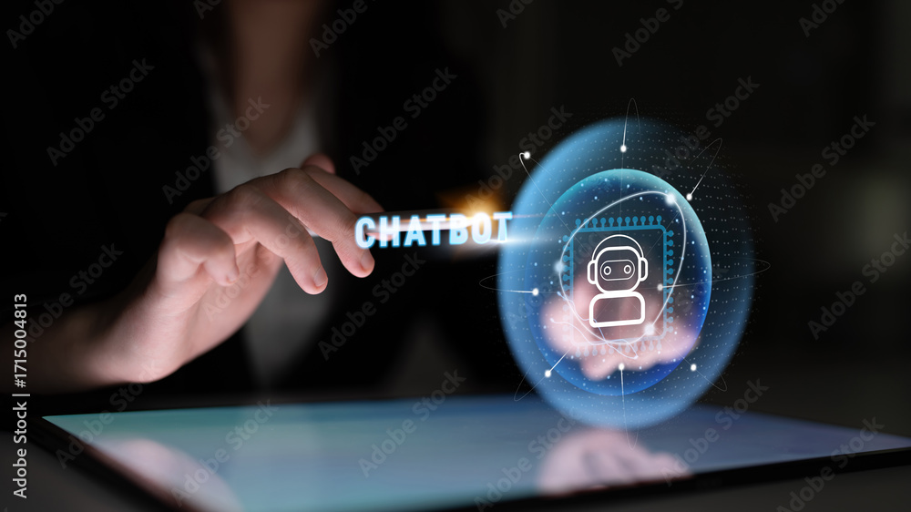 Poster ai chatbot technology for automated customer service and communication. this virtual assistant provi