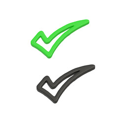 checkmark icon 3d rendering verified icon illustration