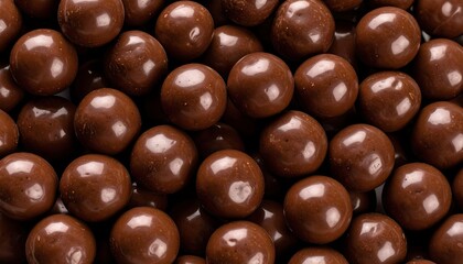 Close-up view of many dark chocolate balls
