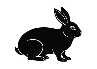 bunny rabbit silhouette vector art icon