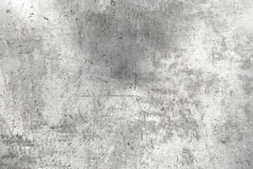 Fototapeta premium Grungy, scratched, and weathered aluminum surface texture with various stains and marks, creating an aged and industrial look in grayscale tones.
