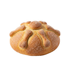 Pan de Muerto on White Background for Day of the Dead Food Promotions and Cultural Editorials, Isolated on White Background