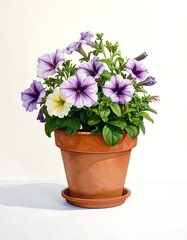 Naklejka premium Flowers in terracotta pot