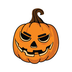 Cartoon Jack-o'-Lantern Emoji - Spooky Halloween Pumpkin