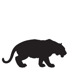 Fototapeta premium Panther silhouette vector on white background 