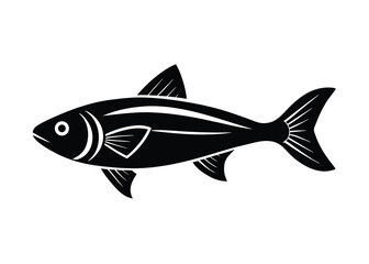 fish silhouette vector art icon