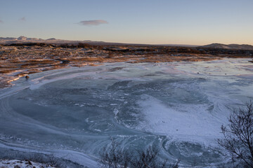 frozen river in winter