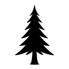 Silhouette of a stylized Christmas tree against a white background, full view