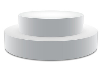 Blank two tier white round product stand