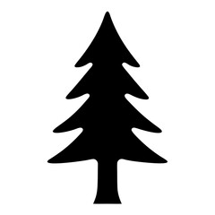 Simple black silhouette image of a generic evergreen or fir tree