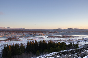 winter landscape with snow