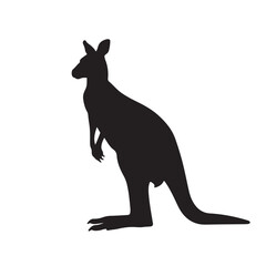 kangaroo silhouette vector on white background 