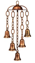 Copper bells on chains