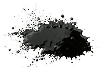 Obraz premium black ink splash isolated on a transparent background.PNG