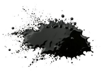 black ink splash isolated on a transparent background.PNG