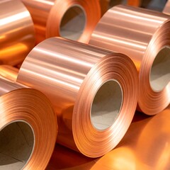 Copper coils stacked