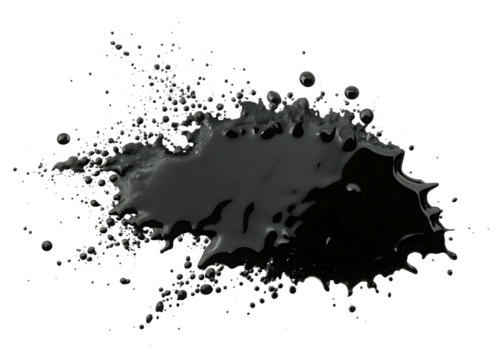 black ink splash isolated on a transparent background.PNG