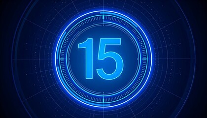 Futuristic countdown timer graphic