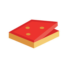 pizza box mockup flat color illustration
