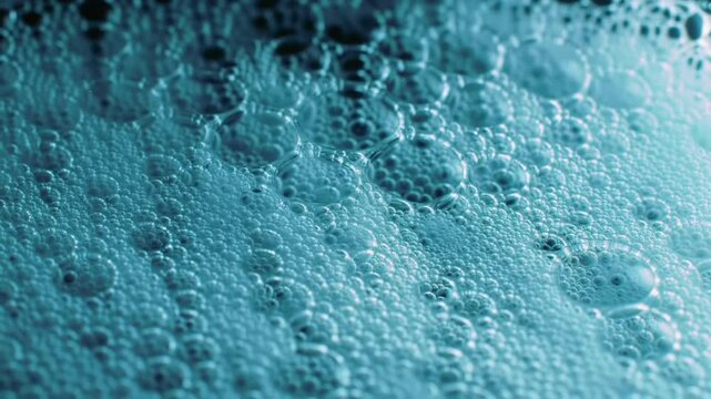 Ethereal Blue Bubbles Shimmer and Shift in a Hypnotic Macro Slow Motion Sequence