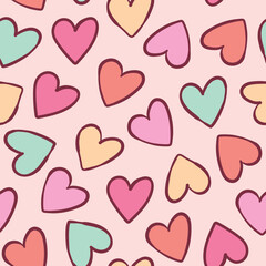 Colorful Hearts Pattern Cute Hearts Background